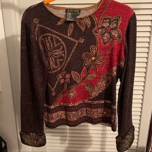 Vintage 74% Silk Ruby Cho Long Sleeve Top